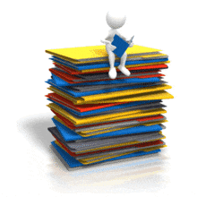Stick Figure Reading Open Folder PowerPoint Animation layout preview.