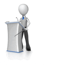 Stick Figure At Podium With Pointer PowerPoint Animation layout preview.