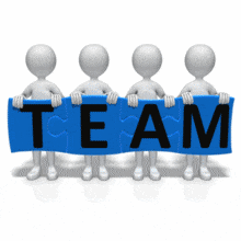 Stick Figures Team Puzzle PowerPoint Animation layout preview.