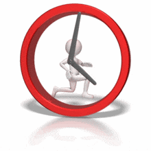 Stick Figure Running In Clock PowerPoint Animation layout preview.