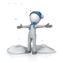 Stick Figure In Falling Snow PowerPoint Animation layout preview.