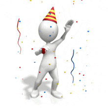 Stick Figure Party Celebration PowerPoint Animation layout preview.
