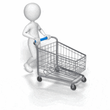 Stick Figure Pushing Shopping Cart PowerPoint Animation layout preview.
