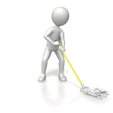 Stick Figure Mopping Floor PowerPoint Animation layout preview.