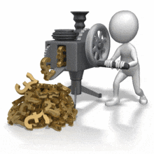 Stick Figure Cranking Out Pounds PowerPoint Animation layout preview.