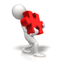 Walking With Heavy Puzzle PowerPoint Animation layout preview.