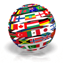World Flags Moving PowerPoint Animation layout preview.