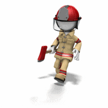 Firefighter Running With Axe PowerPoint Animation layout preview.