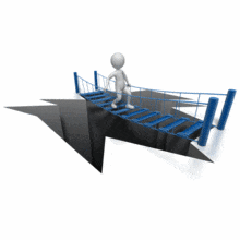 Stick Figure Bridging Gap PowerPoint Animation layout preview.