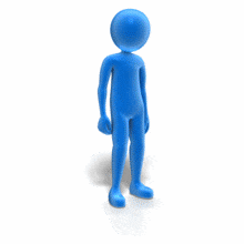 Blue Figure Upper Cut Punch Blue PowerPoint Animation layout preview.