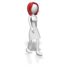 Red Haired Woman Walking PowerPoint Animation layout preview.