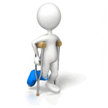 Stick Figure Crutches Walking PowerPoint Animation layout preview.