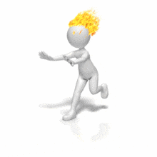 Stick Figure Run With Head On Fire PowerPoint Animation layout preview.