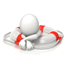 Survivor Resting On Buoy PowerPoint Animation layout preview.