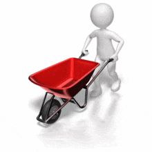 Stick Figure Pushing Wheel Barrow PowerPoint Animation layout preview.