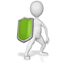 Stick Figure with Virus Shield PowerPoint Animation layout preview.