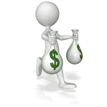 Running With Money Bags PowerPoint Animation layout preview.