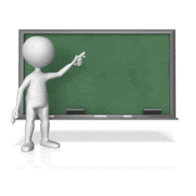 Stick Figure Pointing At Chalkboard PowerPoint Animation layout preview.
