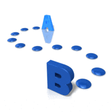 A To B Illuminated PowerPoint Animation layout preview.
