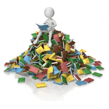Stick Figure Book Pile Reading PowerPoint Animation layout preview.