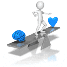 Stick Figure Balancing Mind Heart PowerPoint Animation layout preview.