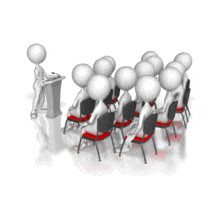 Stick Figure Podium Speech Group PowerPoint Animation layout preview.