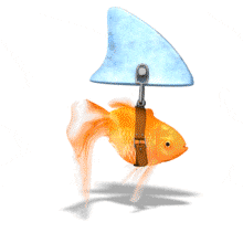 Goldfish Swimming Threat PowerPoint Animation layout preview.