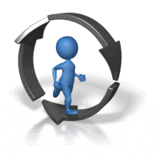 Stick Figure Colored Running Inside Arro PowerPoint Animation layout preview.