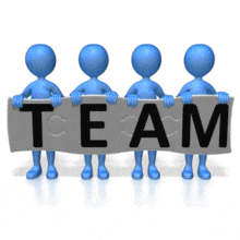 Stick Figures Team Puzzle PowerPoint Animation layout preview.