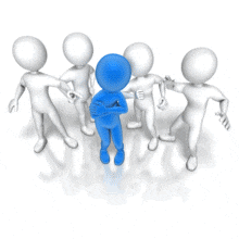 Stick Figure Group Bullying PowerPoint Animation layout preview.