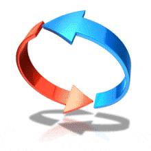 Arrows Spinning Chase PowerPoint Animation layout preview.