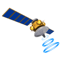 Satellite Transmitting PowerPoint Animation layout preview.