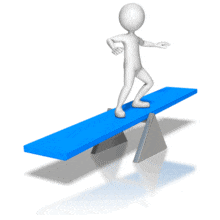 Stick Figure Balance Board PowerPoint Animation layout preview.