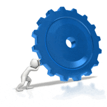 Figure Pushing Heavy Gear PowerPoint Animation layout preview.
