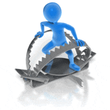 Stick Figure In Steel Trap PowerPoint Animation layout preview.
