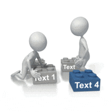 Stick Figures Building Blocks Text PowerPoint Animation layout preview.