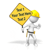 Construction Sign Text PowerPoint Animation layout preview.
