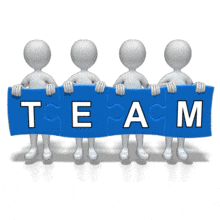 Stick Figures Team Puzzle Text PowerPoint Animation layout preview.