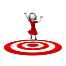 Woman Target Celebrate PowerPoint Animation layout preview.