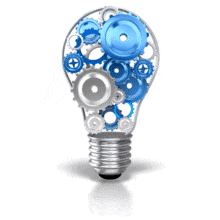 Gears Turning Ideas PowerPoint Animation layout preview.