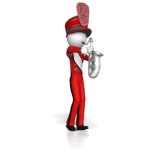 Marching Saxophone Player PowerPoint Animation layout preview.