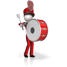 Marching Bass Drum Player PowerPoint Animation layout preview.
