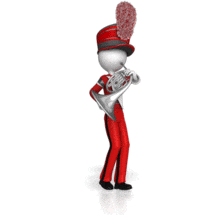 Marching French Horn Player PowerPoint Animation layout preview.