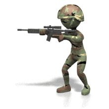 Military Figure Sweeping Combat PowerPoint Animation layout preview.