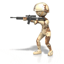 Military Desert Figure Combat PowerPoint Animation layout preview.