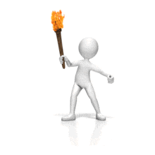 Stick Figure Torch PowerPoint Animation layout preview.