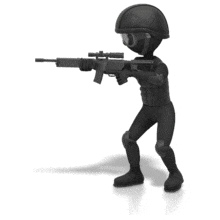 Swat Figure Sweeping Combat PowerPoint Animation layout preview.