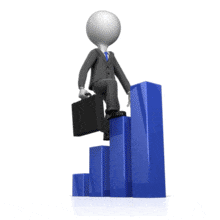 Figure Walking Up Bar Graph PowerPoint Animation layout preview.