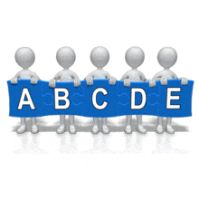 Team Puzzle Five Piece Text PowerPoint Animation layout preview.