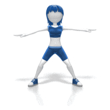 Stick Woman Toe Touch PowerPoint Animation layout preview.